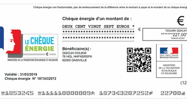 Chèque énergie 280 euros  découvrez la date à laquelle vous verrez le versement sur votre compte en banque !